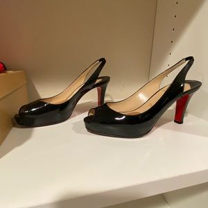 Christian Louboutin black patent leather heel